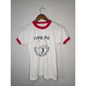 Vintage Olympics Shirt Olympiad 23 Think Sinc Artistic Swimming S Ringer Tee 80s